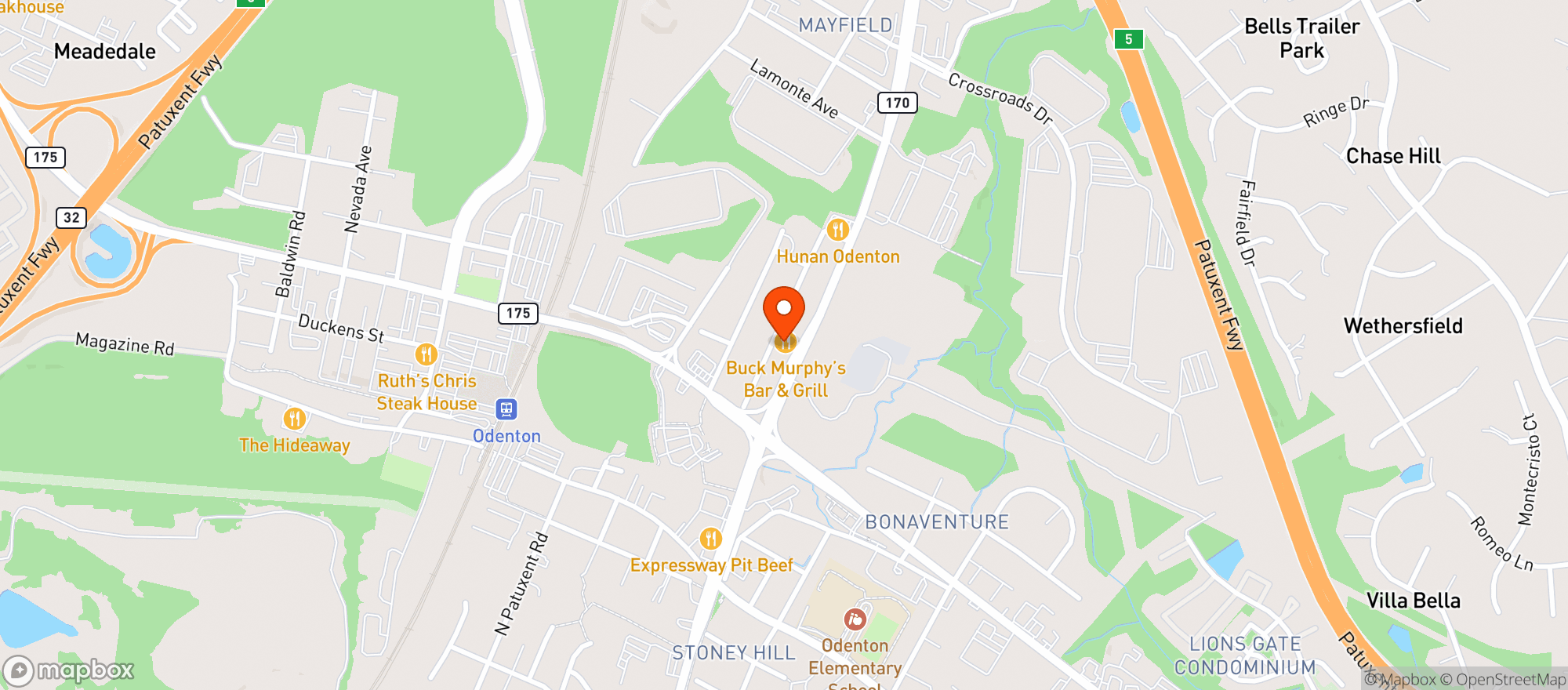 Map showing Buck Murphys Bar & Grill