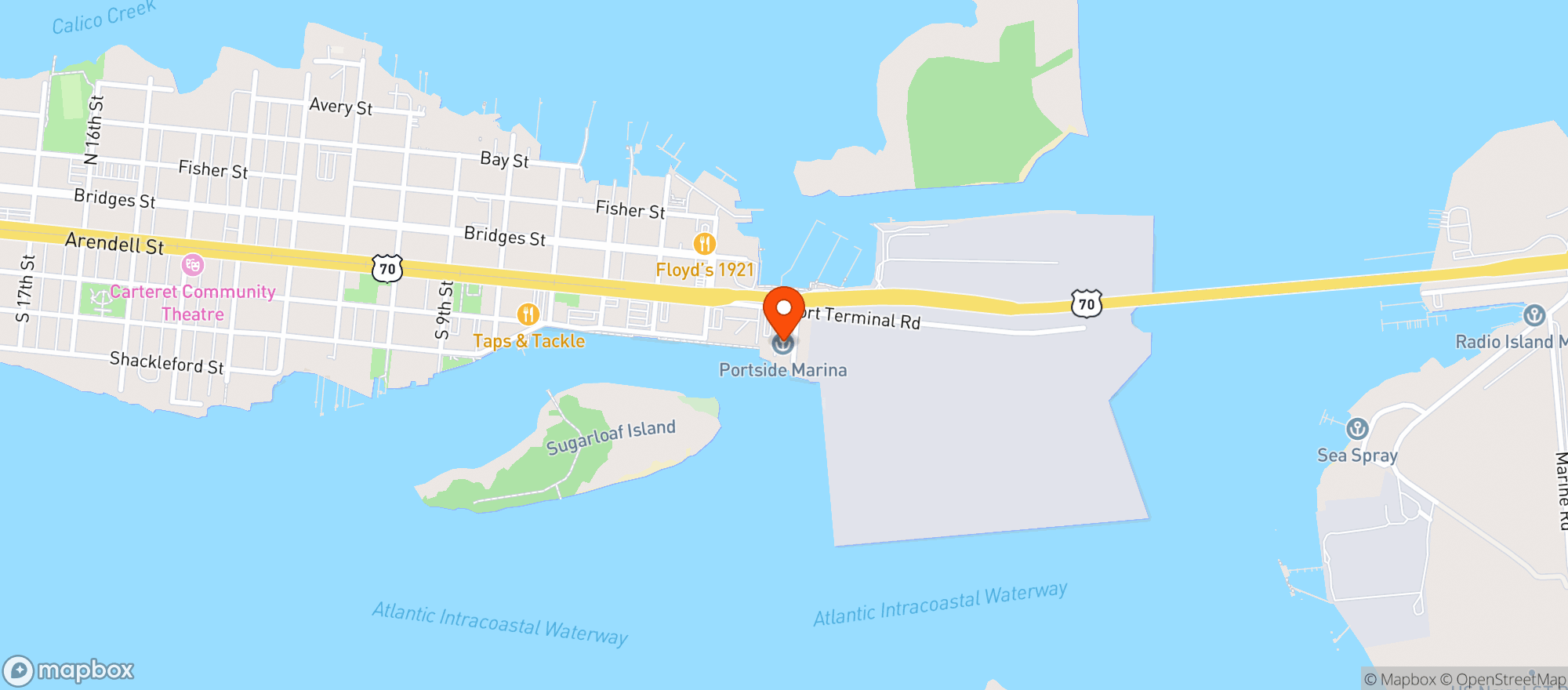 Map showing Portside Marina