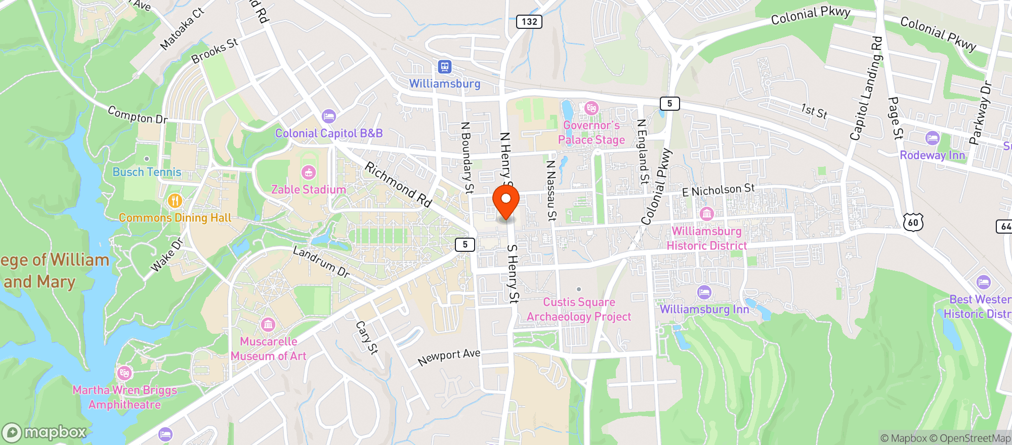 Map showing Dog Street Pub
