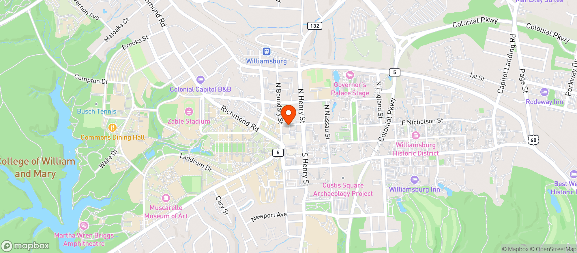 Map showing Blue Talon Bistro