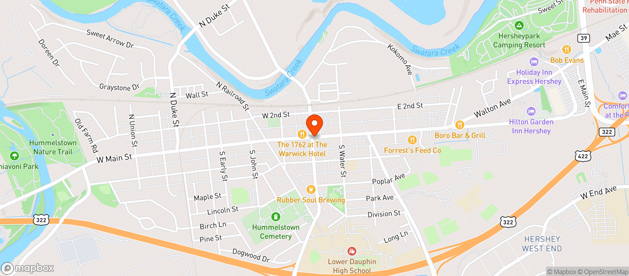 Map showing Jo Jos Pizza