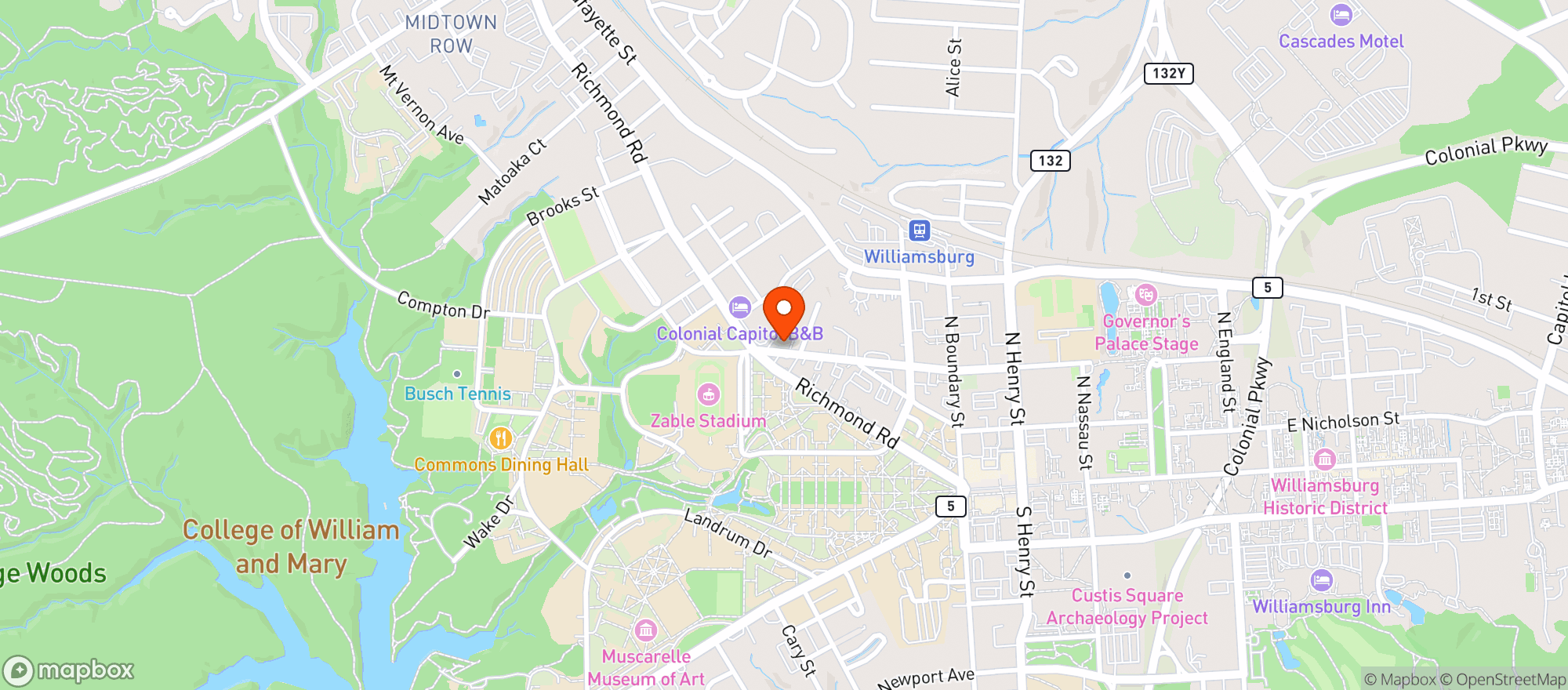 Map showing Brickhouse Tavern