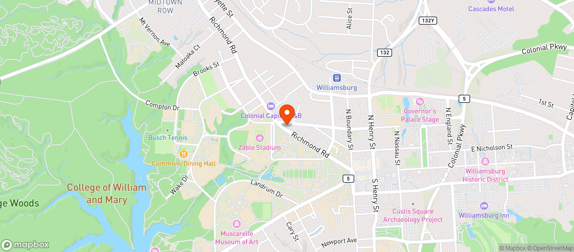 Map showing College Delly