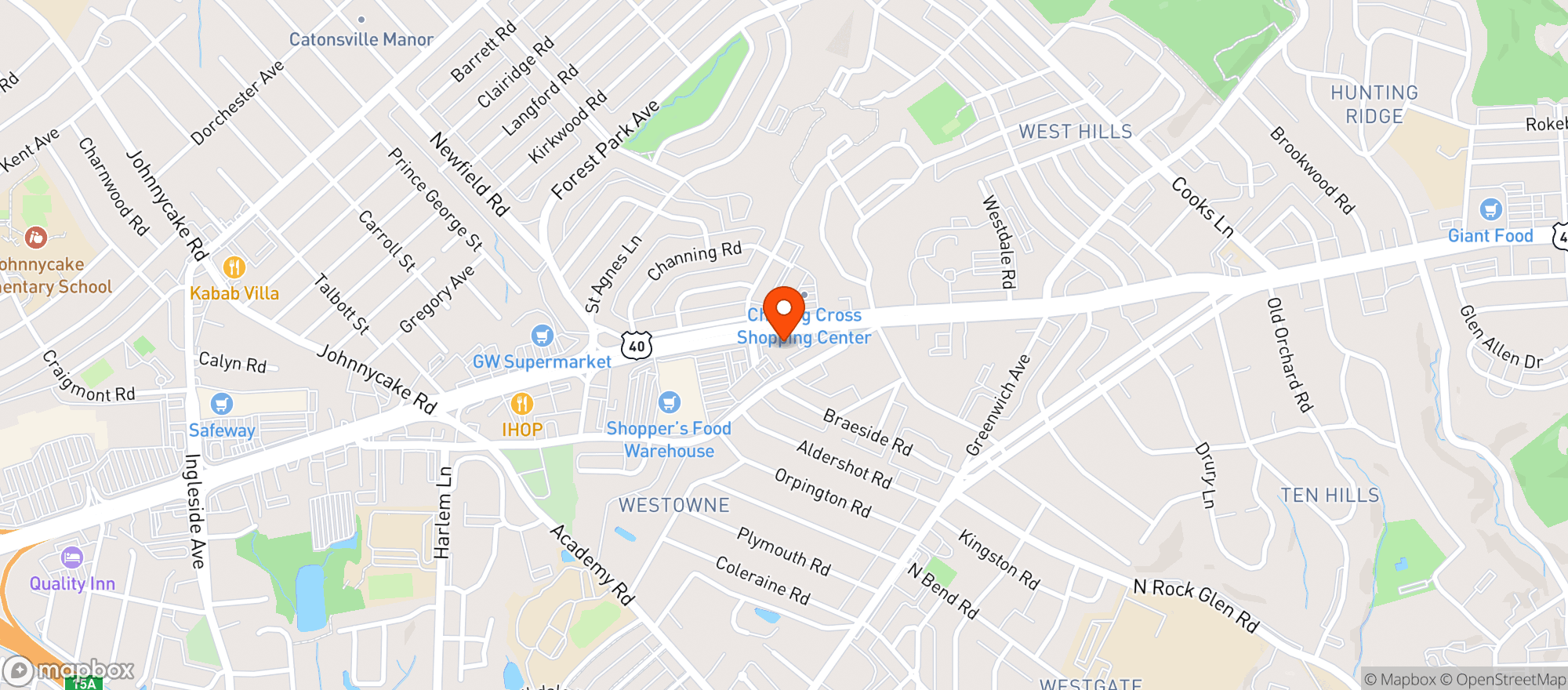 Map showing Nirvana Center