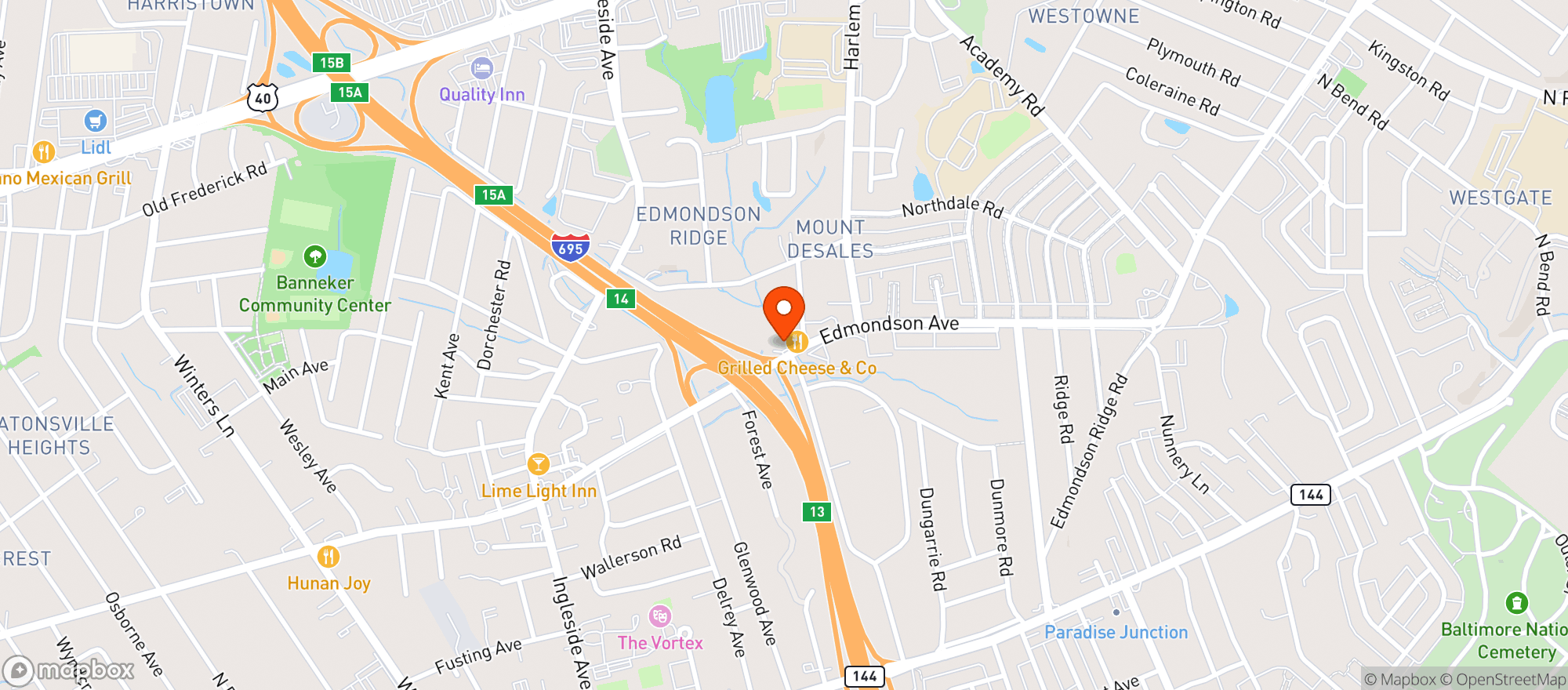 Map showing Ridgeway Liquors