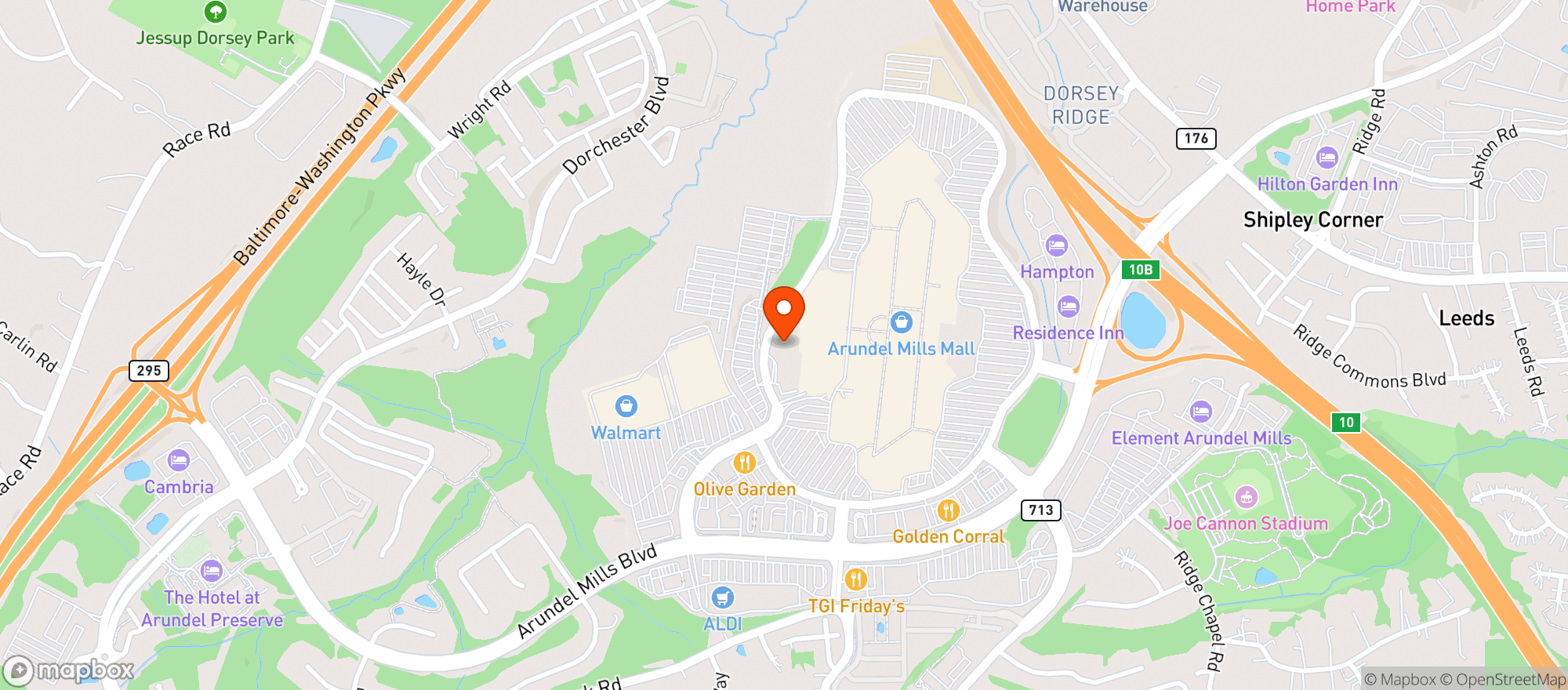 Map showing Cheesecake Factory #160