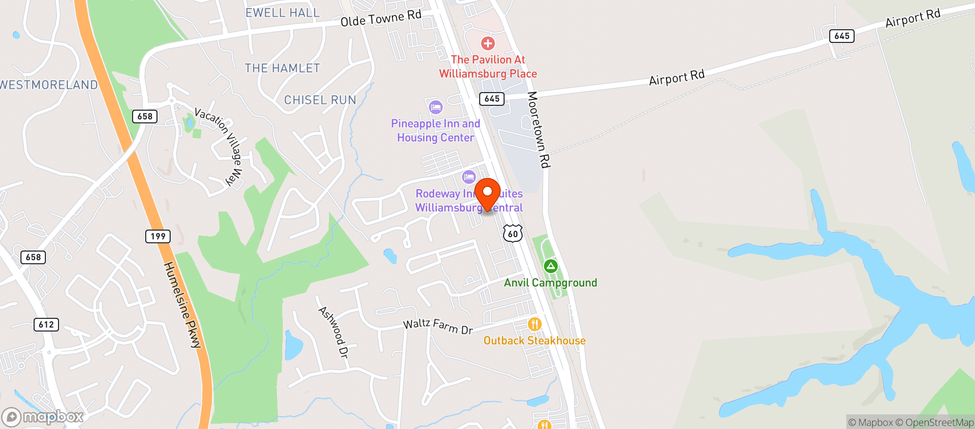 Map showing Highway Pizza