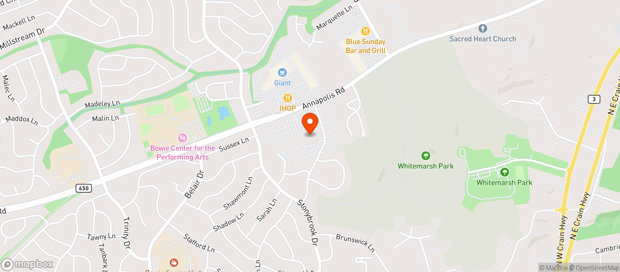 Map showing Crescent Wine & Spirits