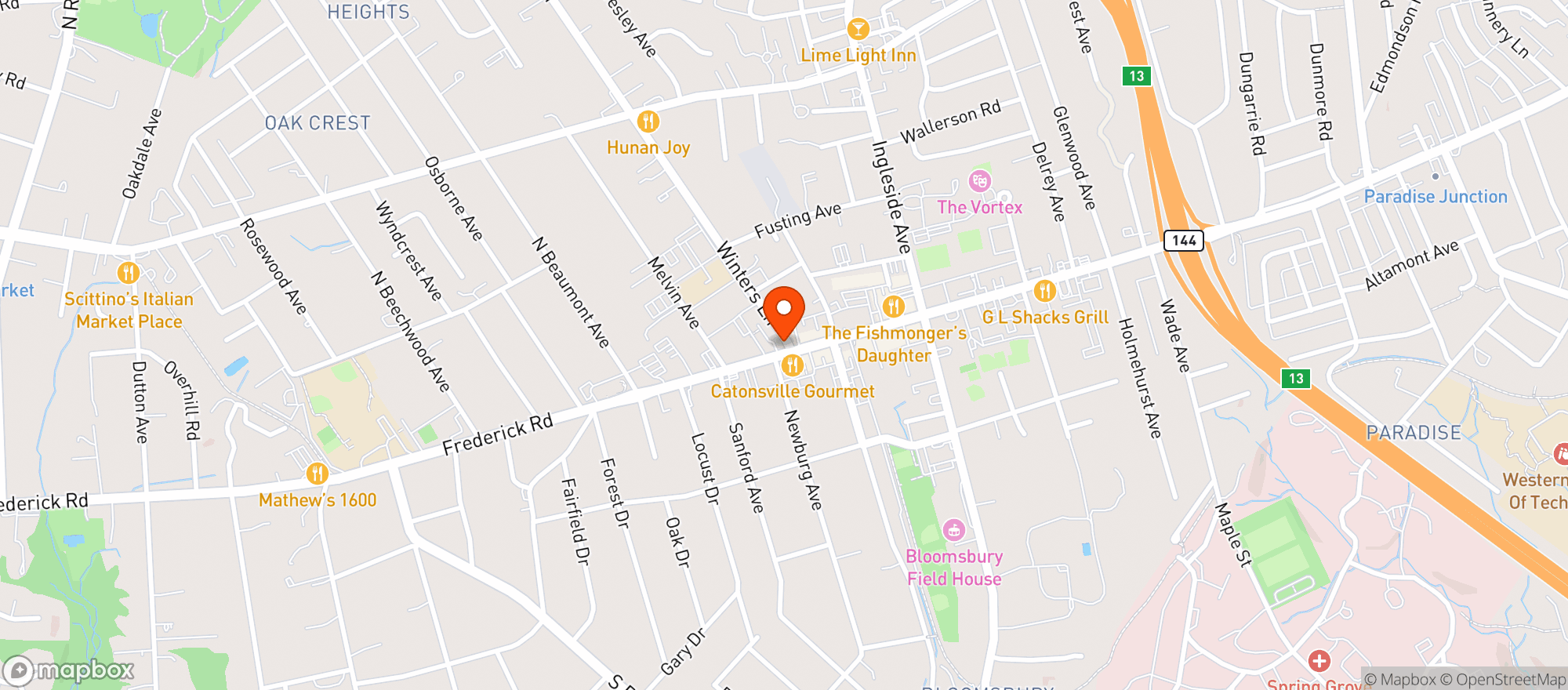 Map showing R C Rogers Gourmet Deli & Liq