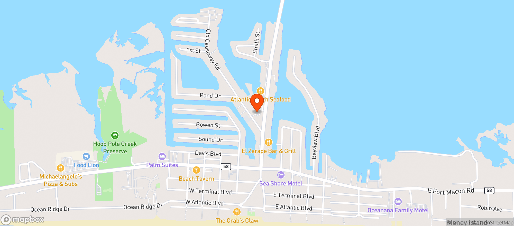 Map showing A B Bottle Company