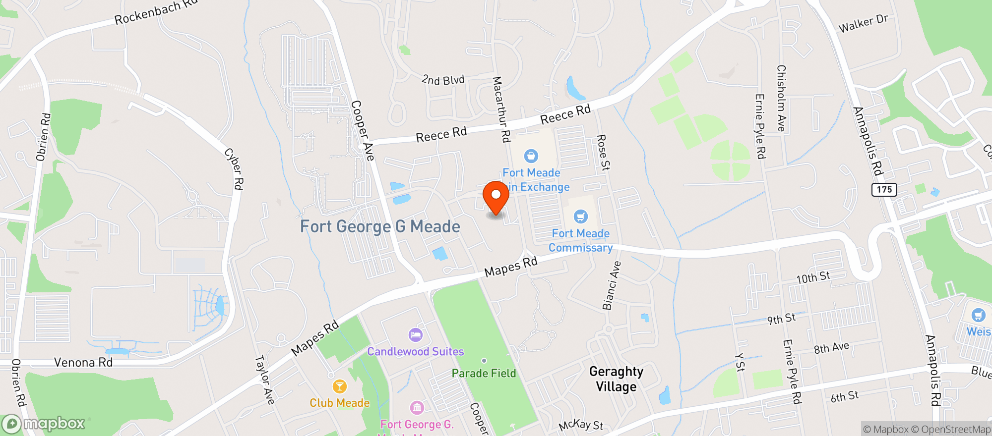 Map showing Fort Meade Express Class 6