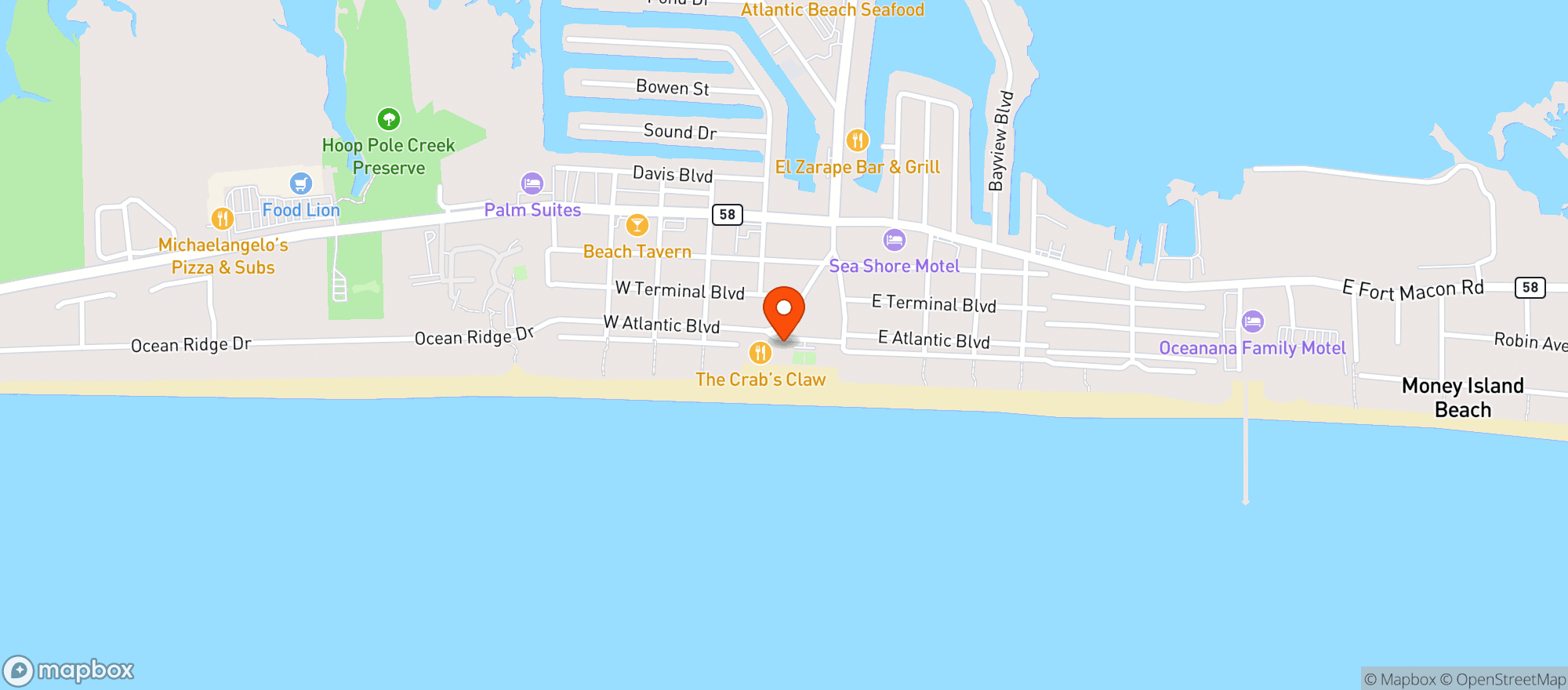 Map showing Idle Hour Beer Garden
