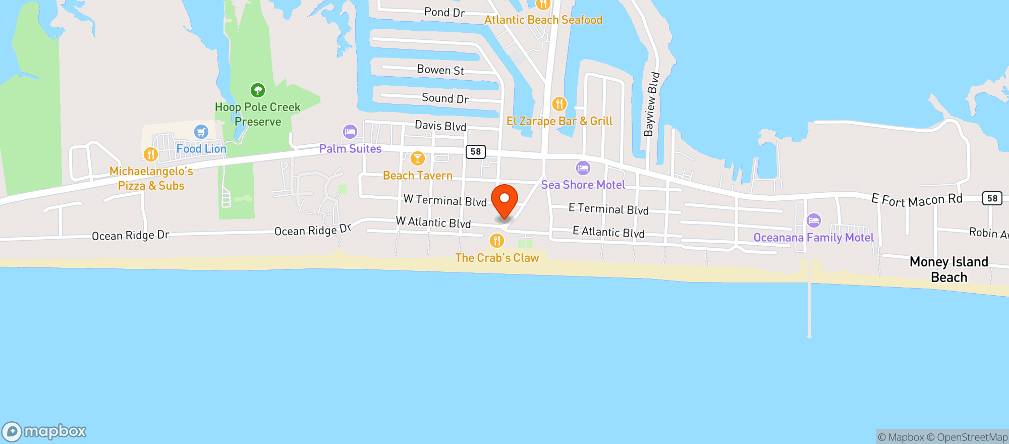 Map showing Bahia Beach House