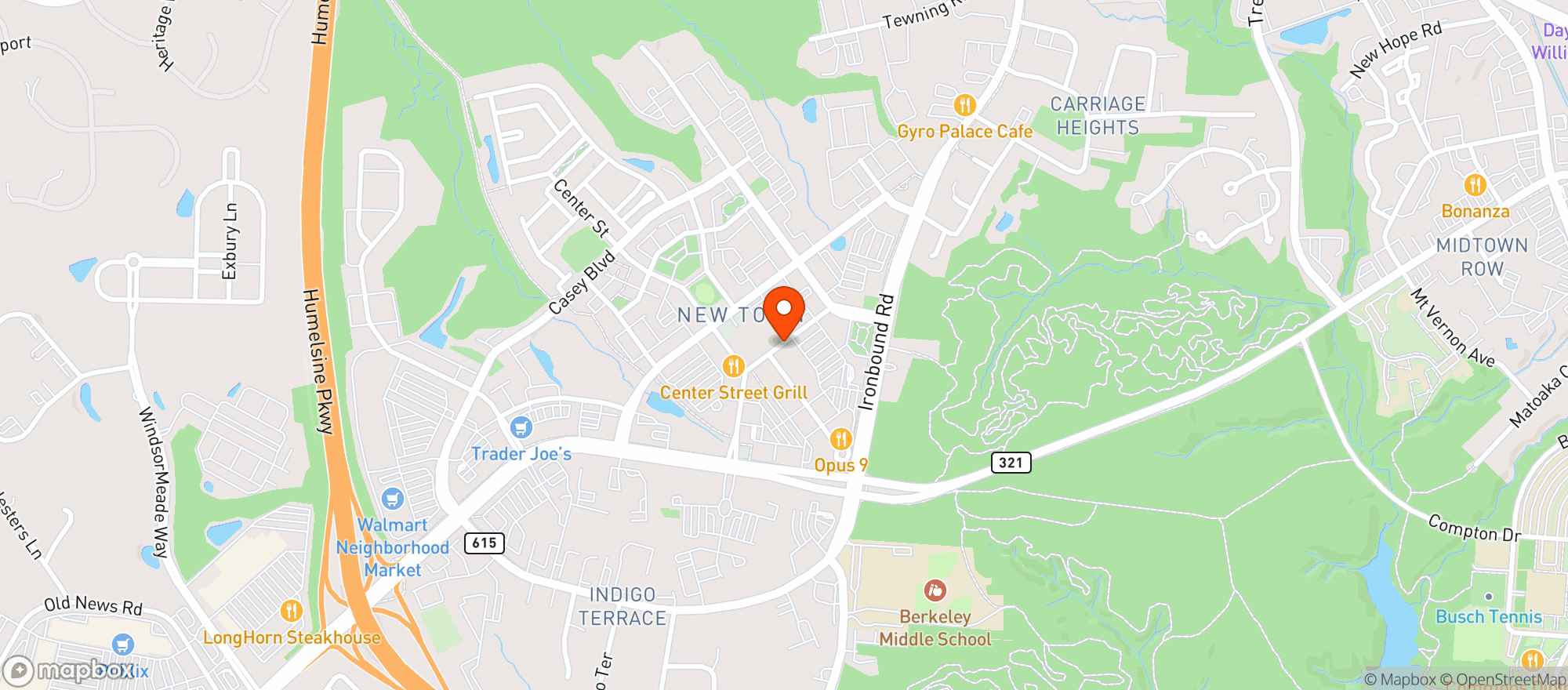 Map showing Buffalo Wild Wings Gril #245