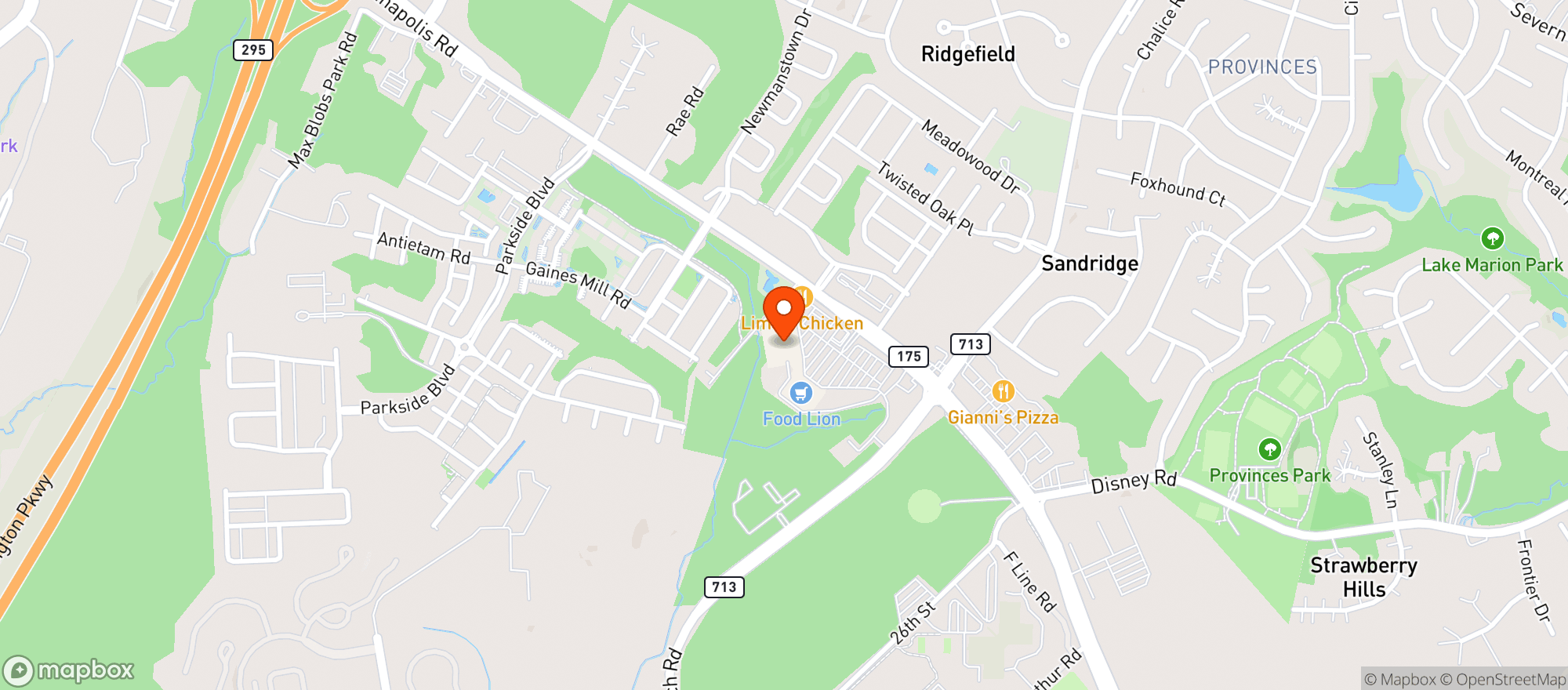Map showing Ridge Wine & Spirits