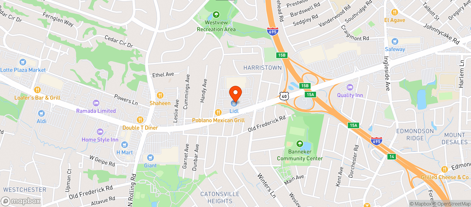 Map showing Vitamin Shoppe - Cantonsville