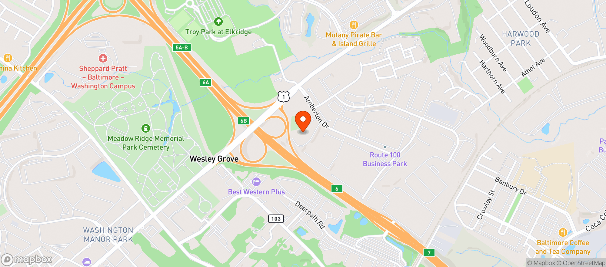 Map showing Moms Organic Market - Warehouse