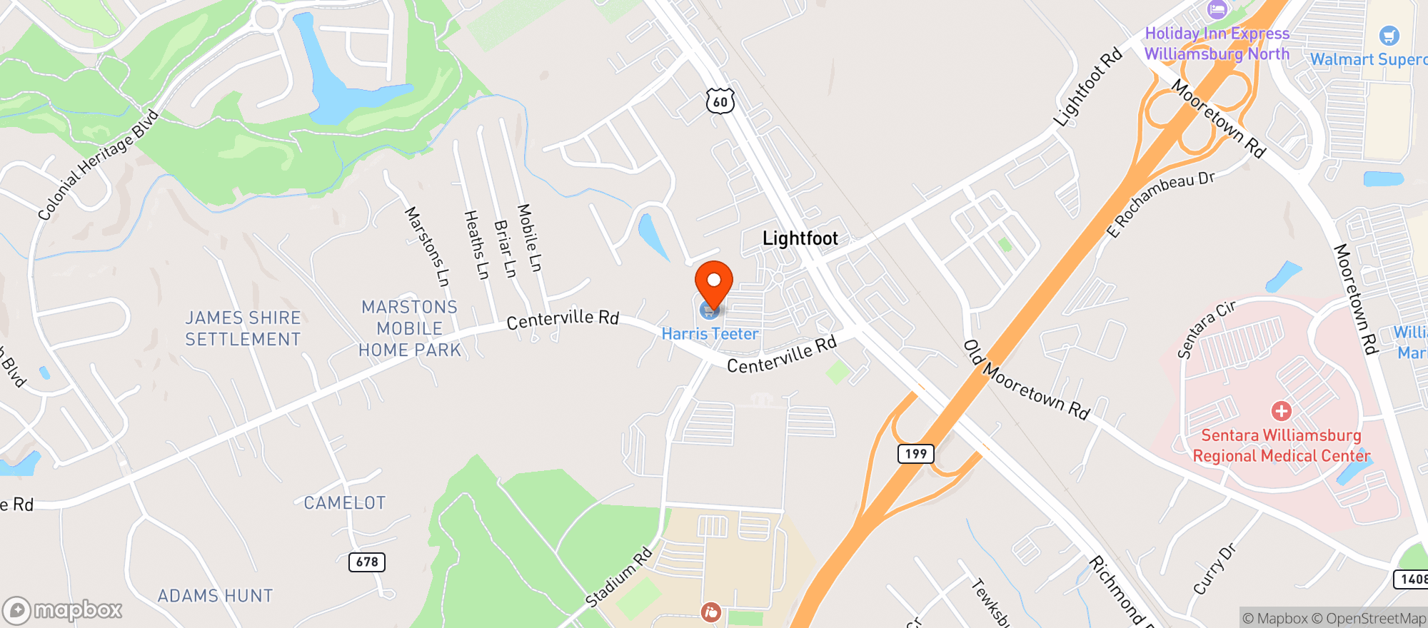 Map showing Harris Teeter #356