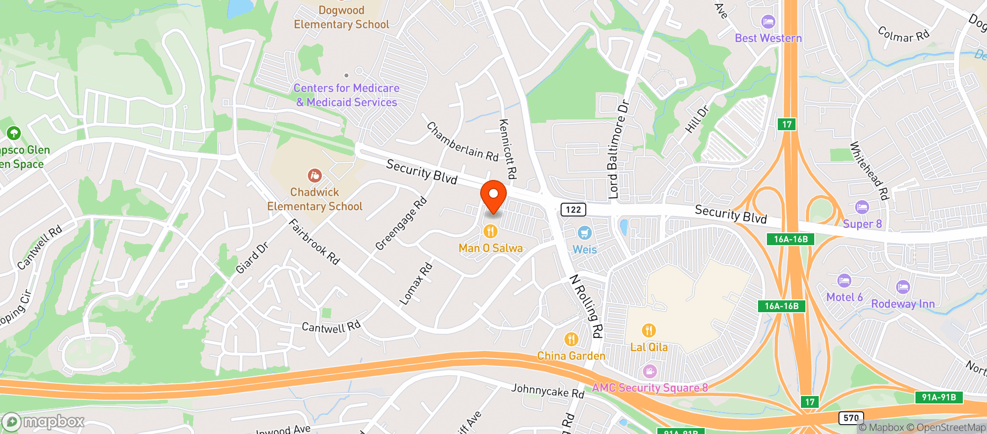 Map showing Remedy Baltimore