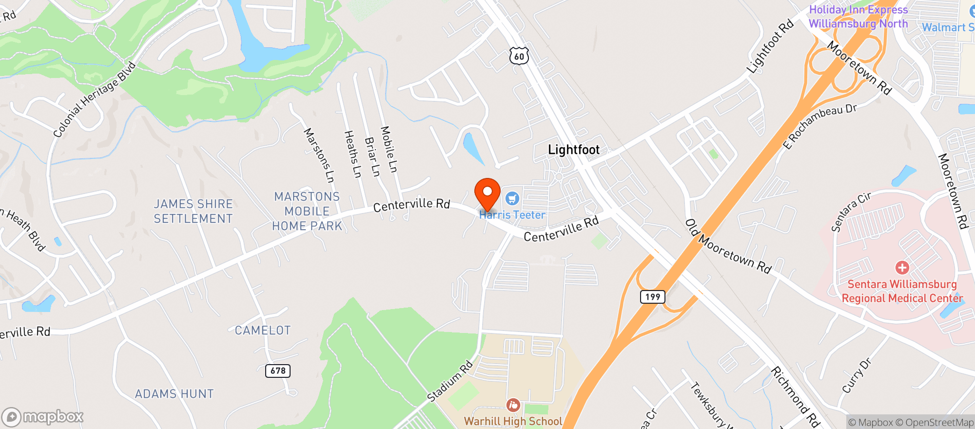 Map showing HARRIS TEETER (LIGHTFOOT)