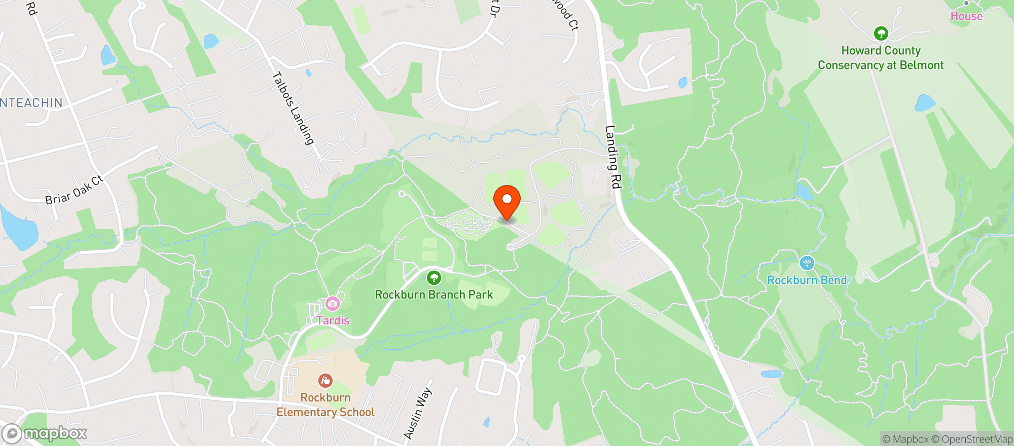 Map showing Rockburn Branch Park