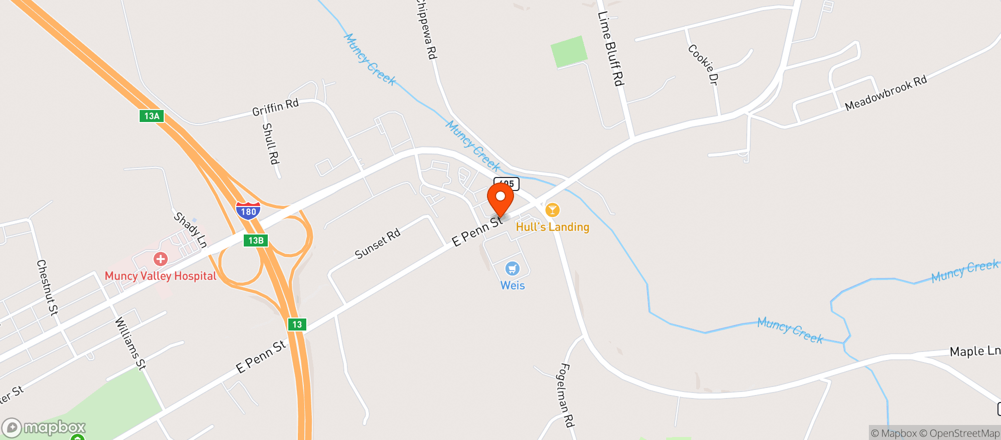 Map showing Weis Market Cafe