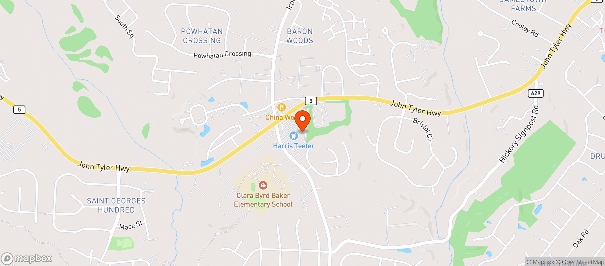 Map showing Harris Teeter