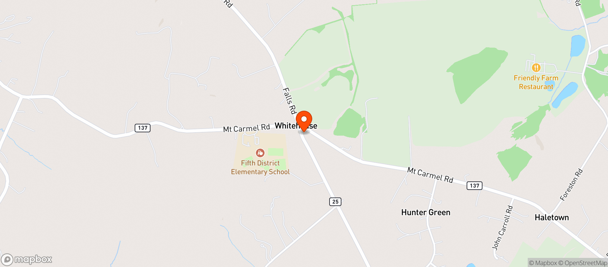 Map showing Falls Road General Store