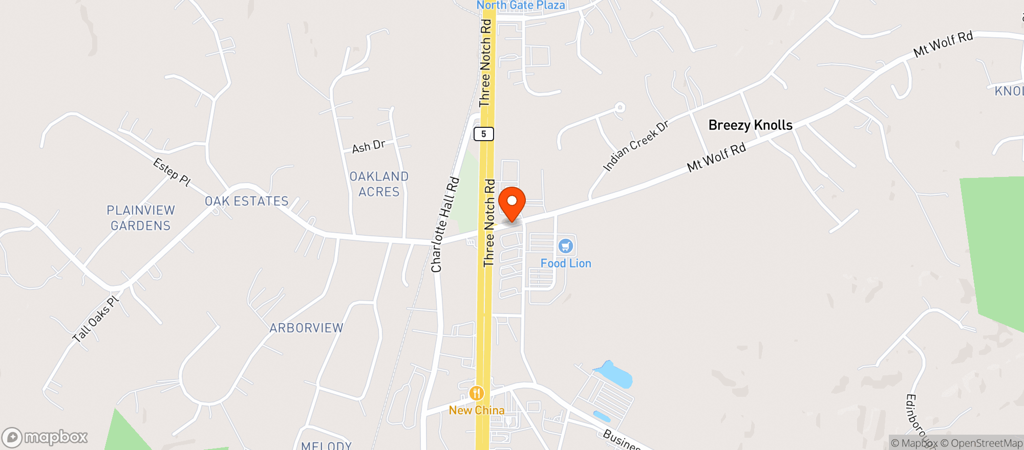 Map showing FOOD LION