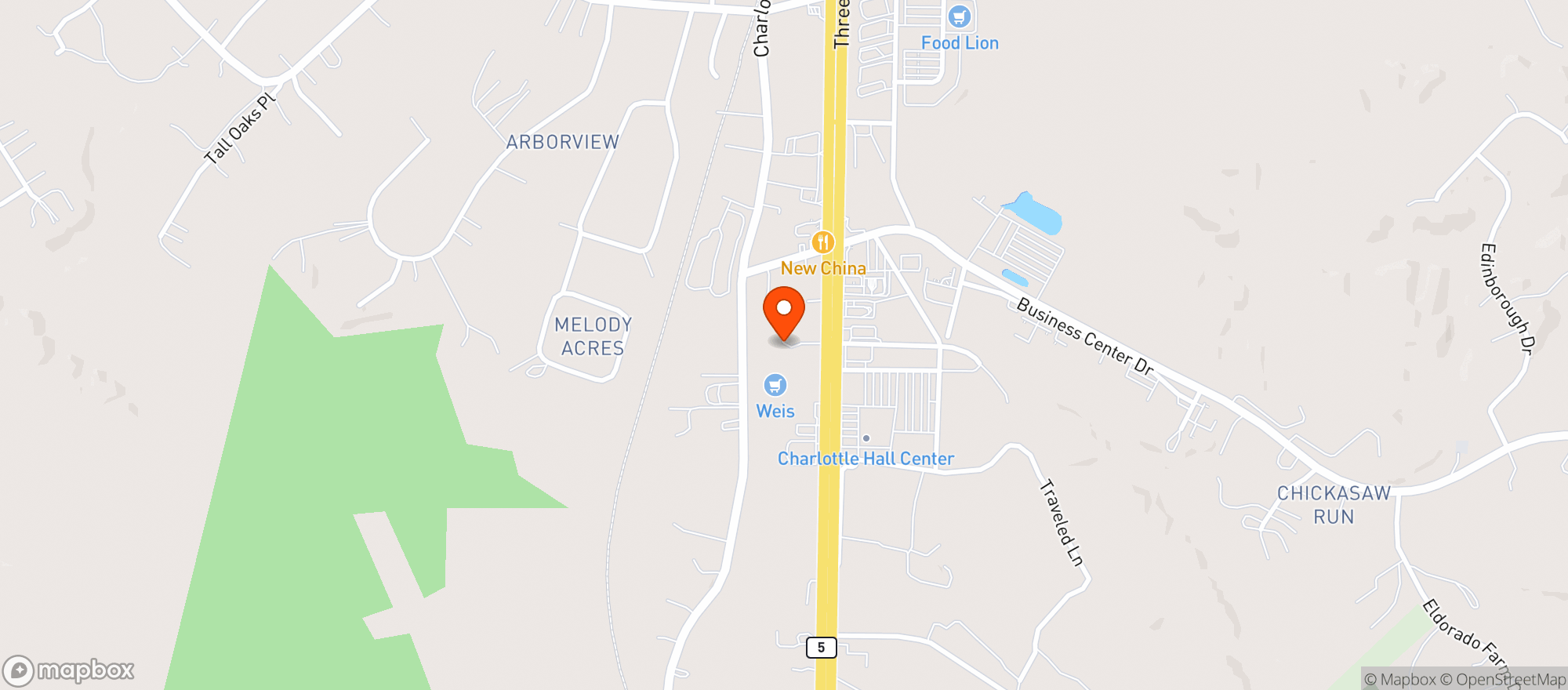 Map showing Weis Market