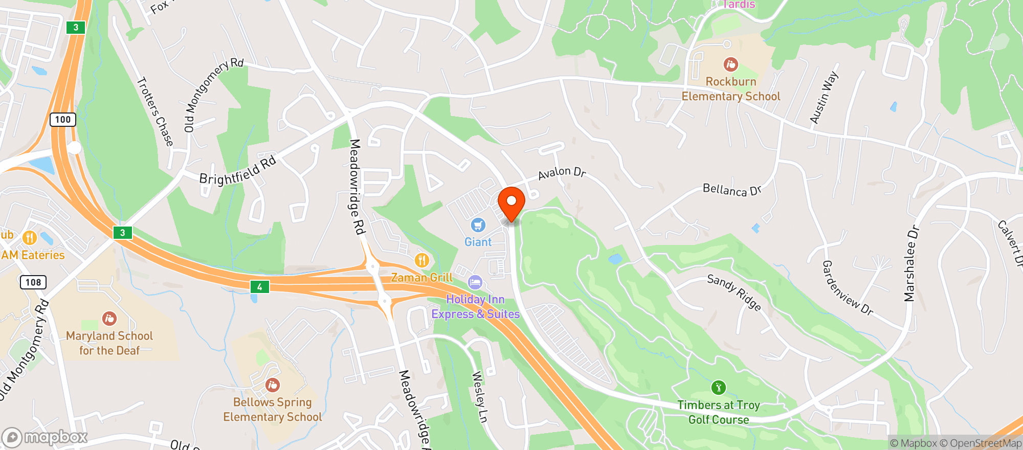 Map showing Lyndwood Square Wine & Spirits