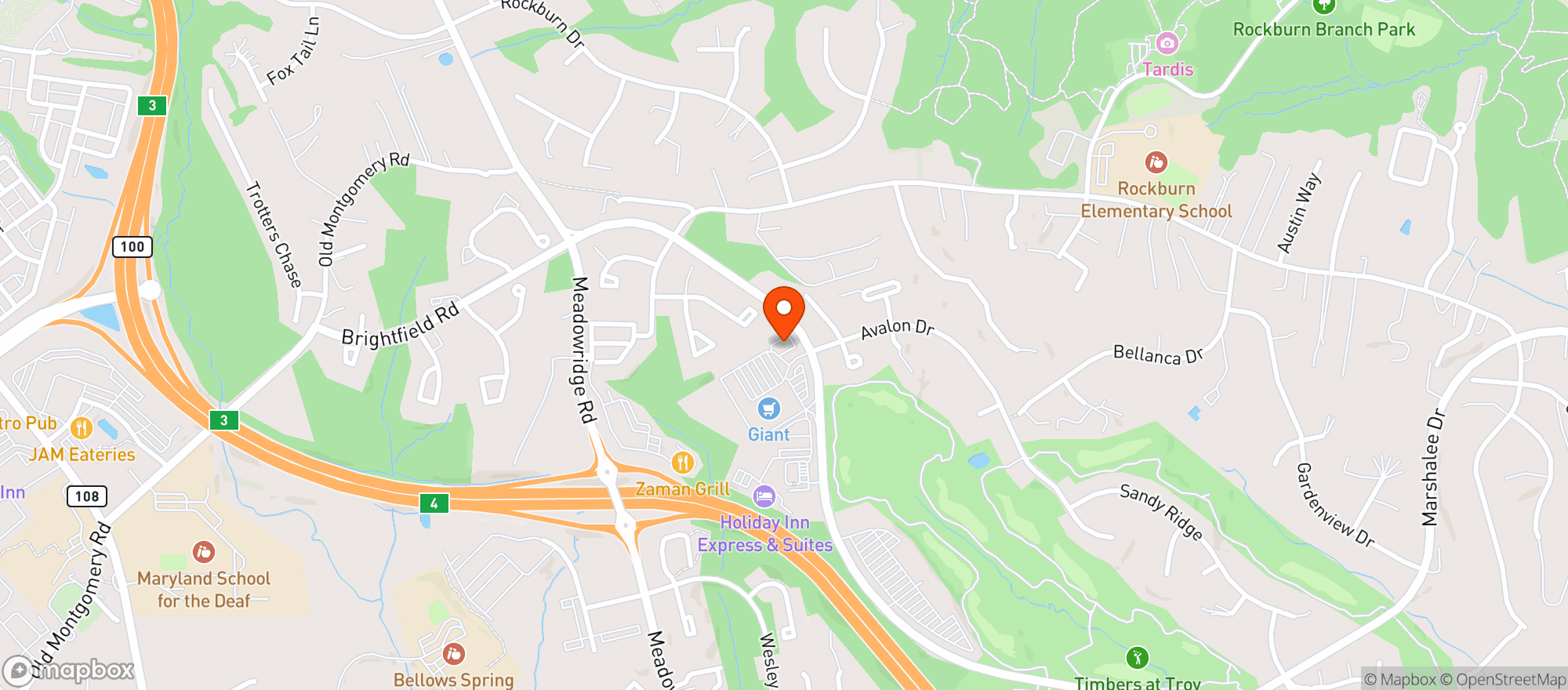Map showing Zen Leaf Elkridge