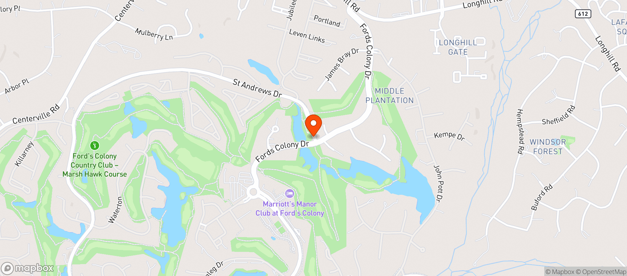 Map showing Marriot Manor Club