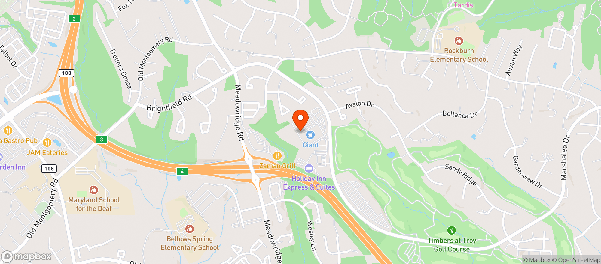 Map showing Lyndwood Square