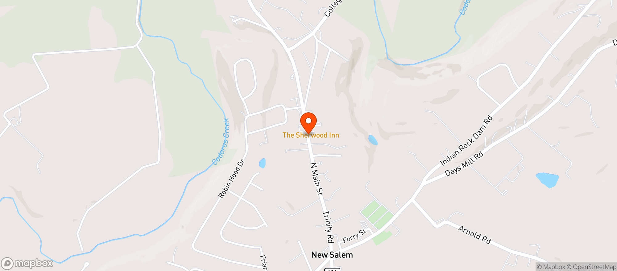 Map showing Sherwood Inn