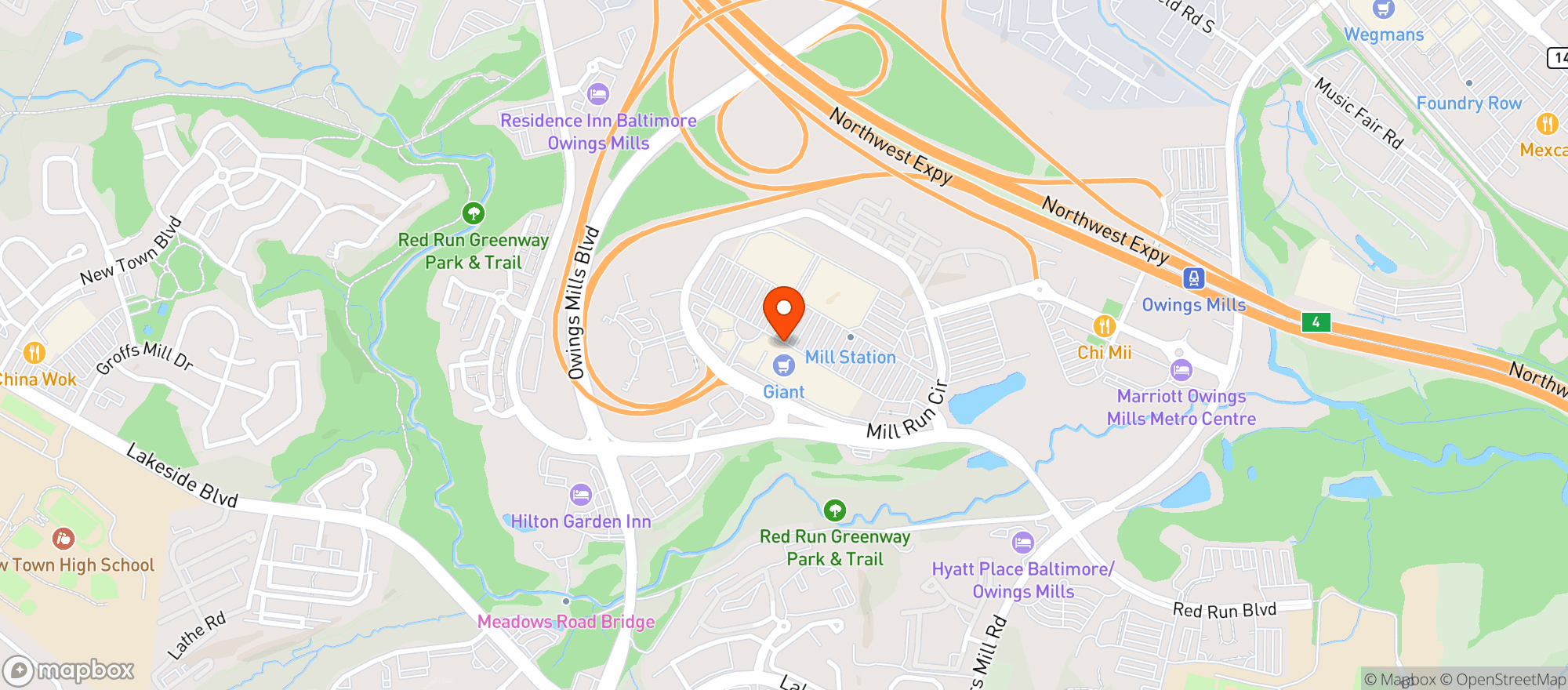 Map showing Mill Station Wine and spirits