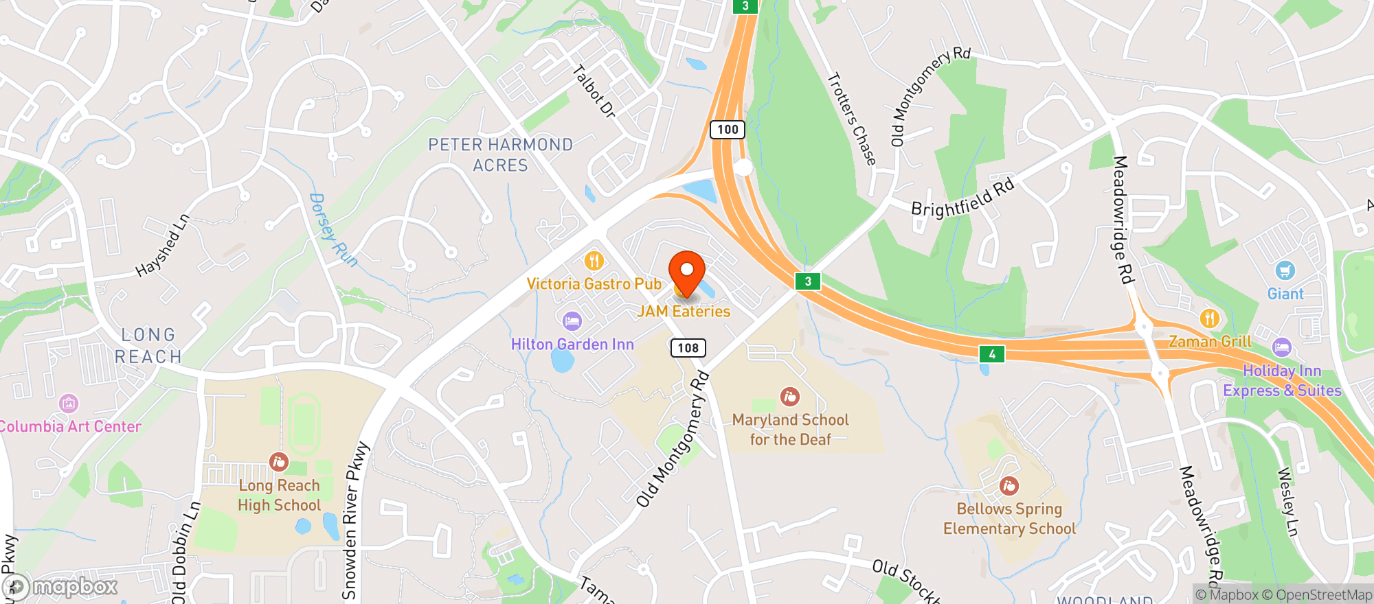 Map showing Jam A Neighborhood Brunch Joint