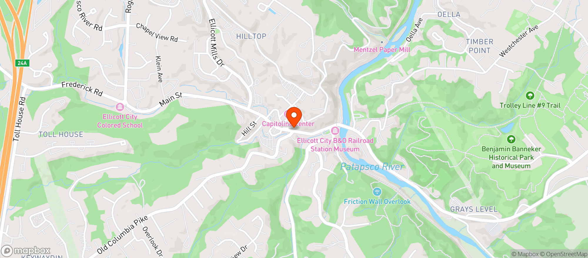 Map showing Vesper
