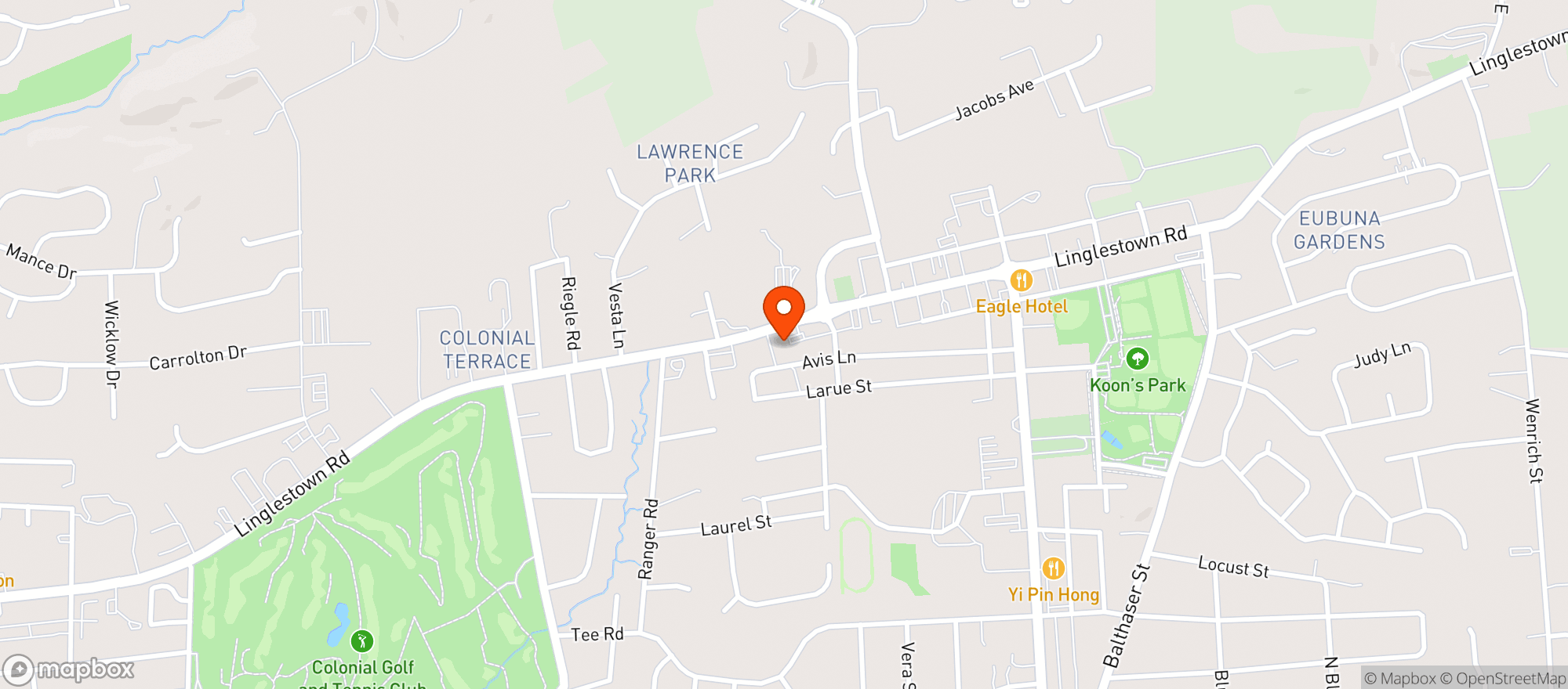 Map showing Linglestown Firehouse Bar