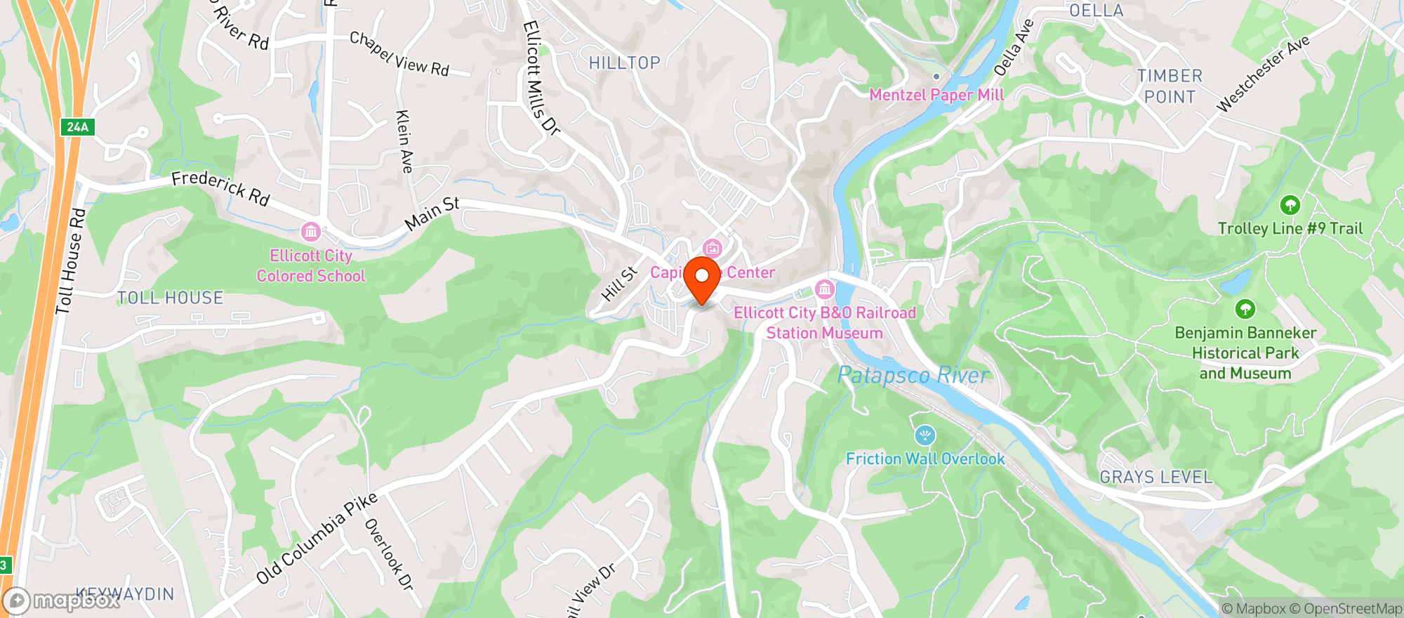 Map showing MANOR HILL TAVERN