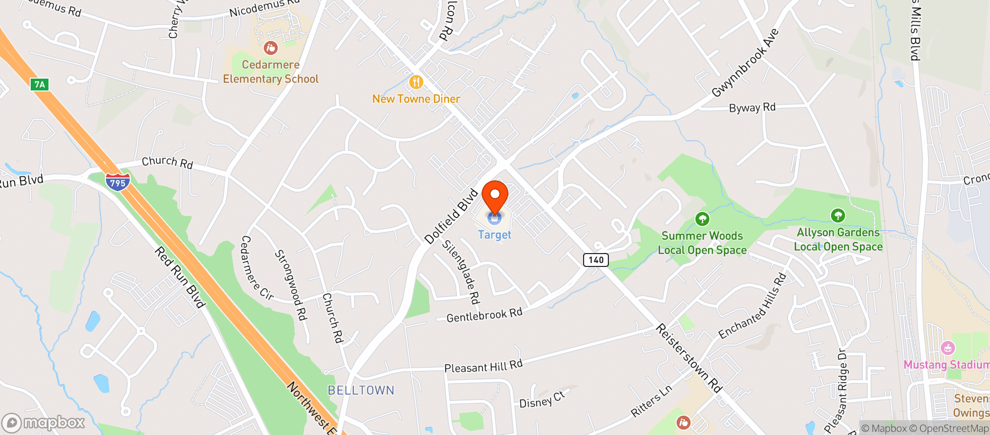 Map showing Target