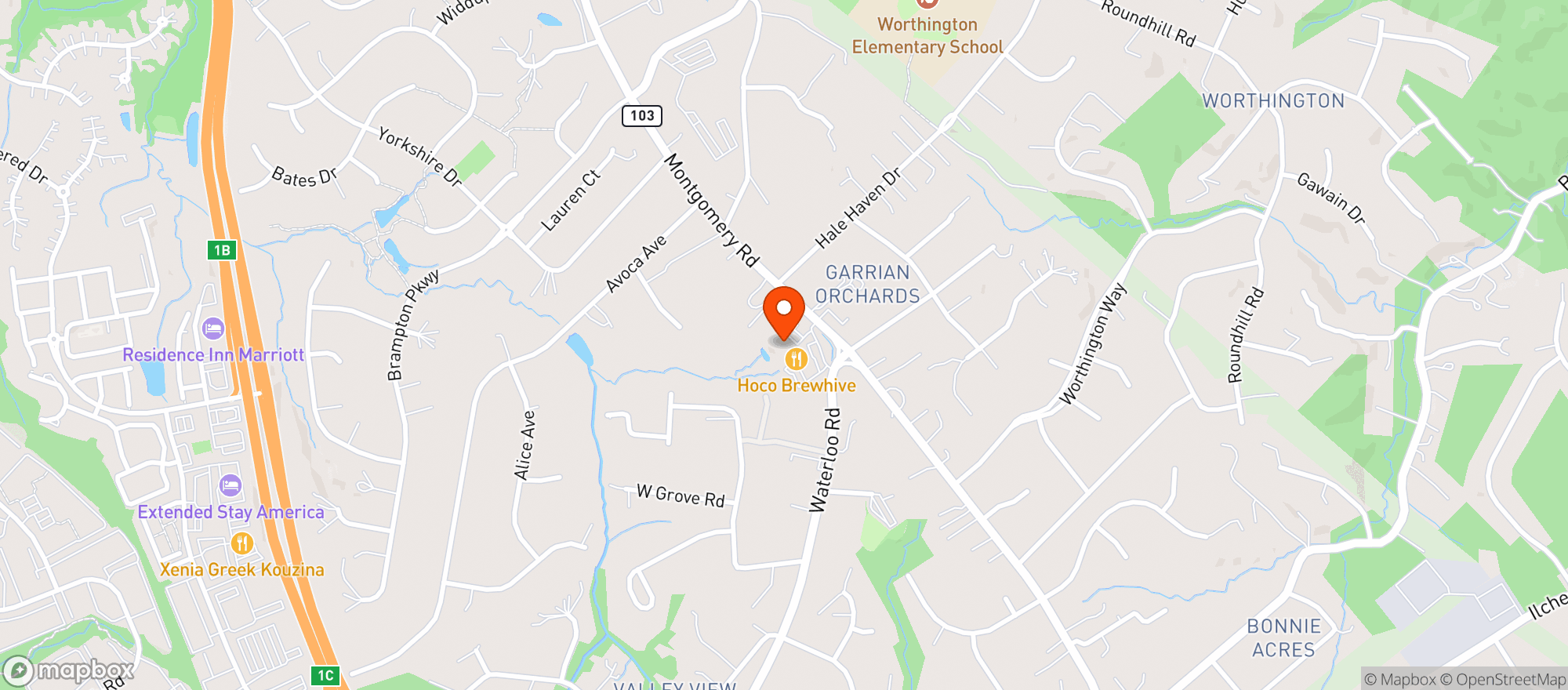 Map showing Kellys Liquors