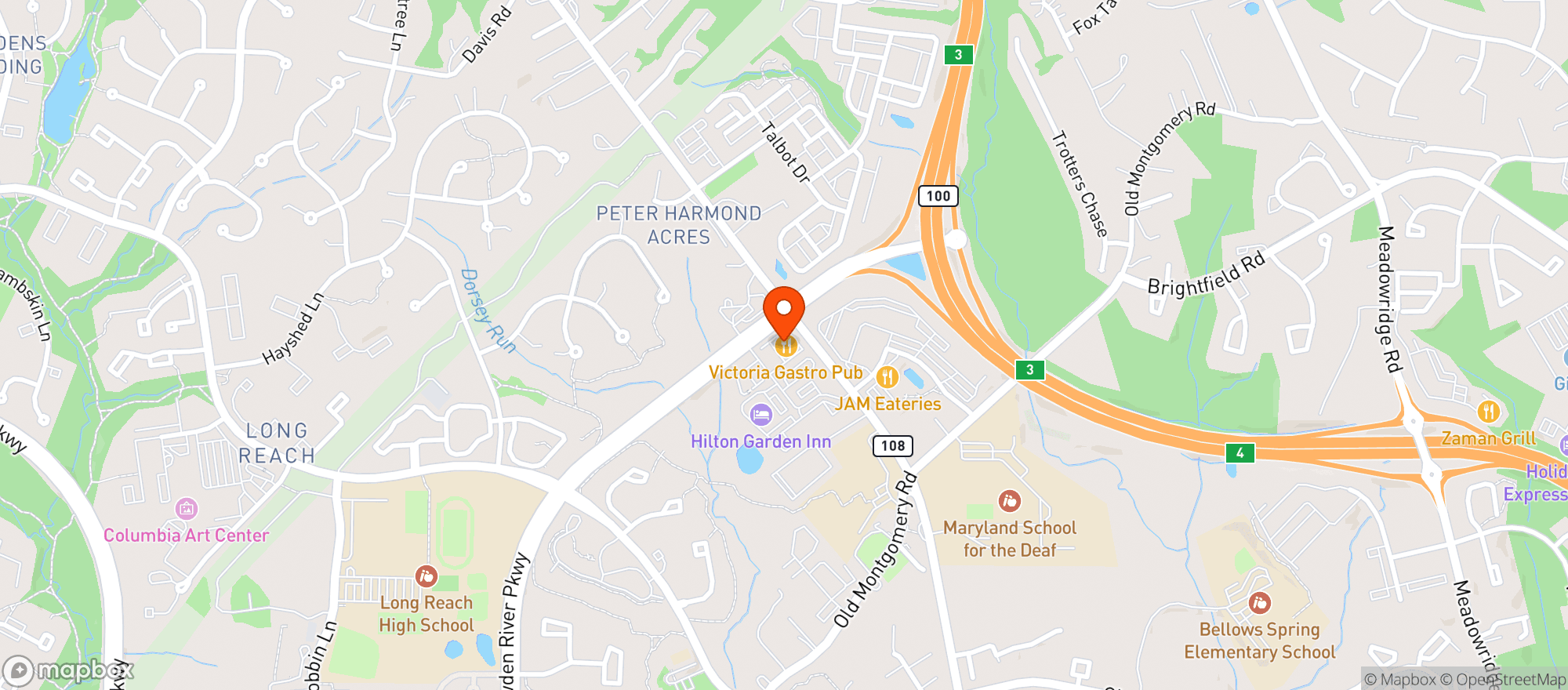 Map showing Victoria Gastro Pub