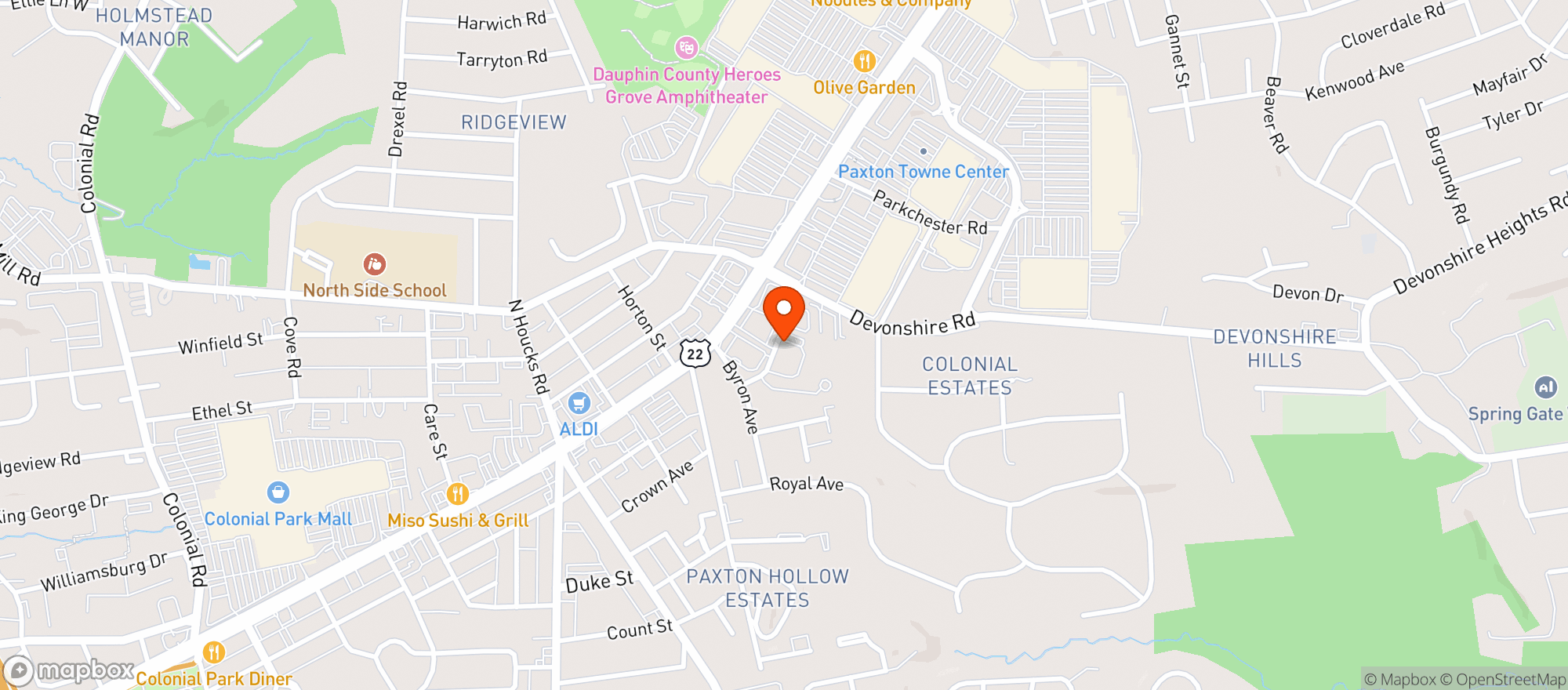 Map showing Beer Express