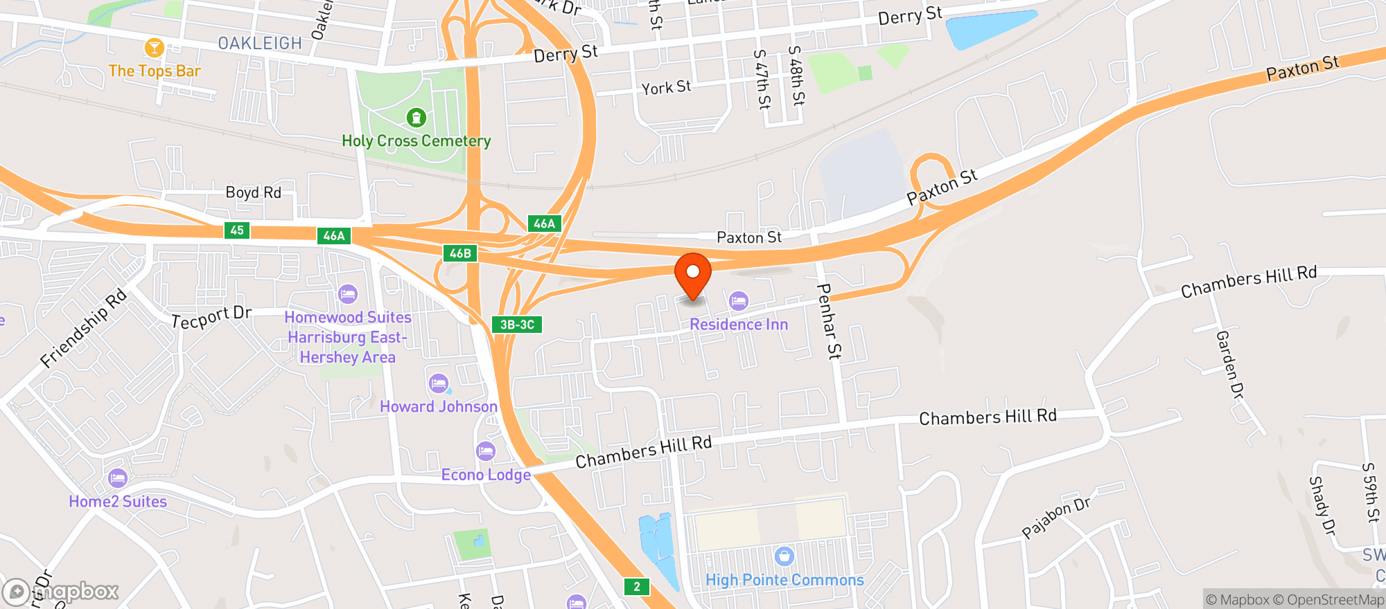 Map showing Door Dash