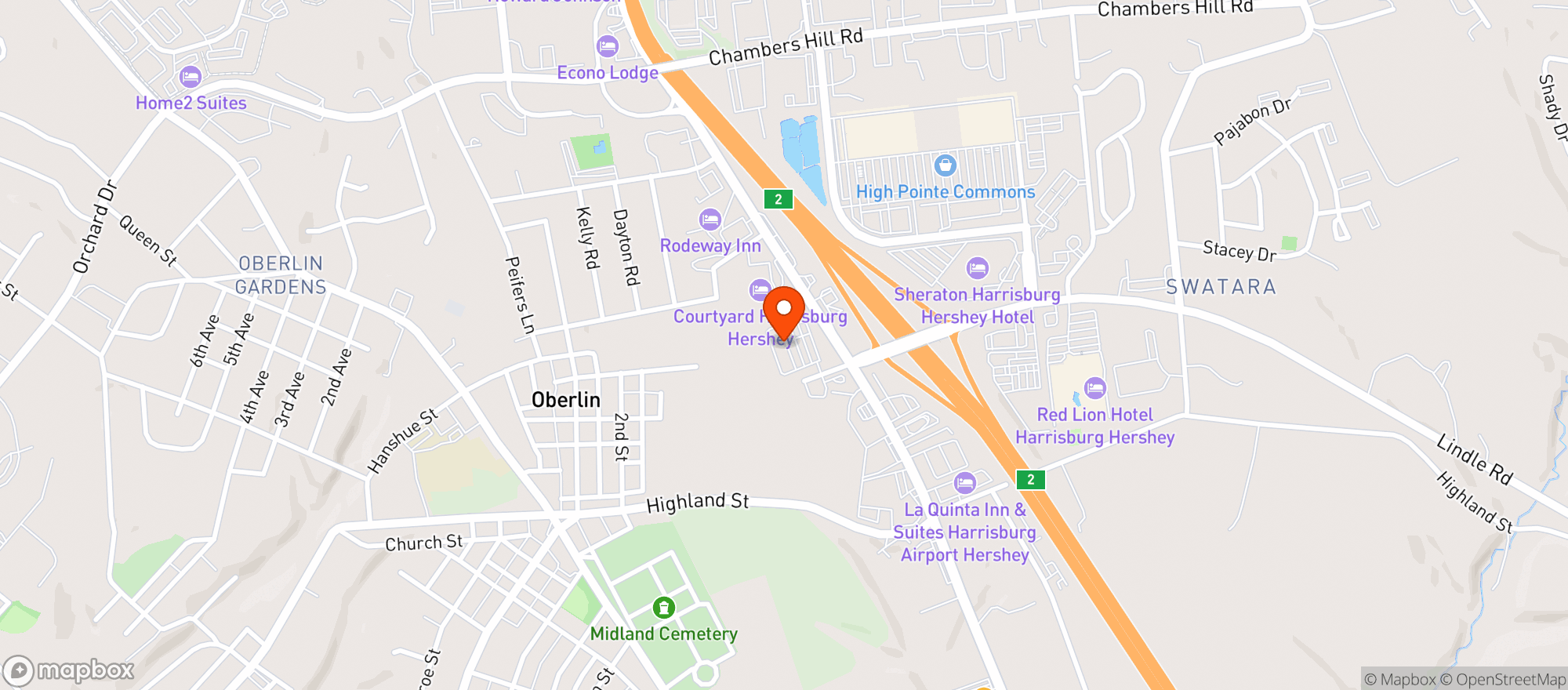 Map showing Hotel Indigo