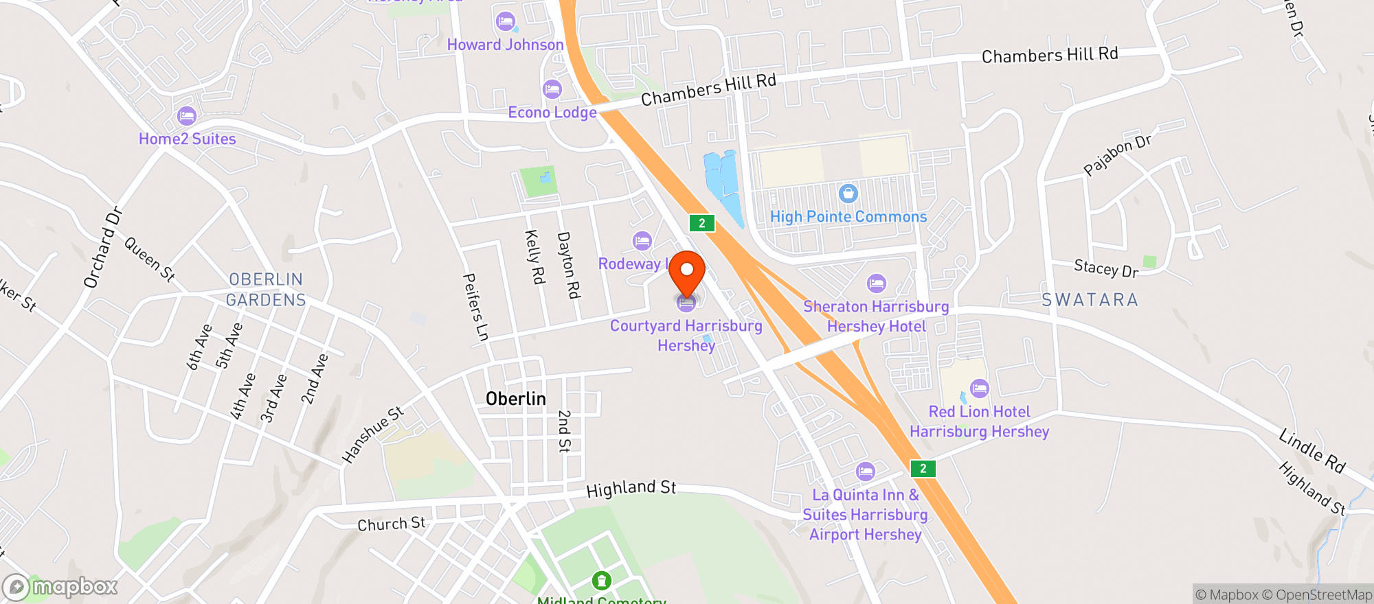 Map showing Courtyard By Marriott #harcy