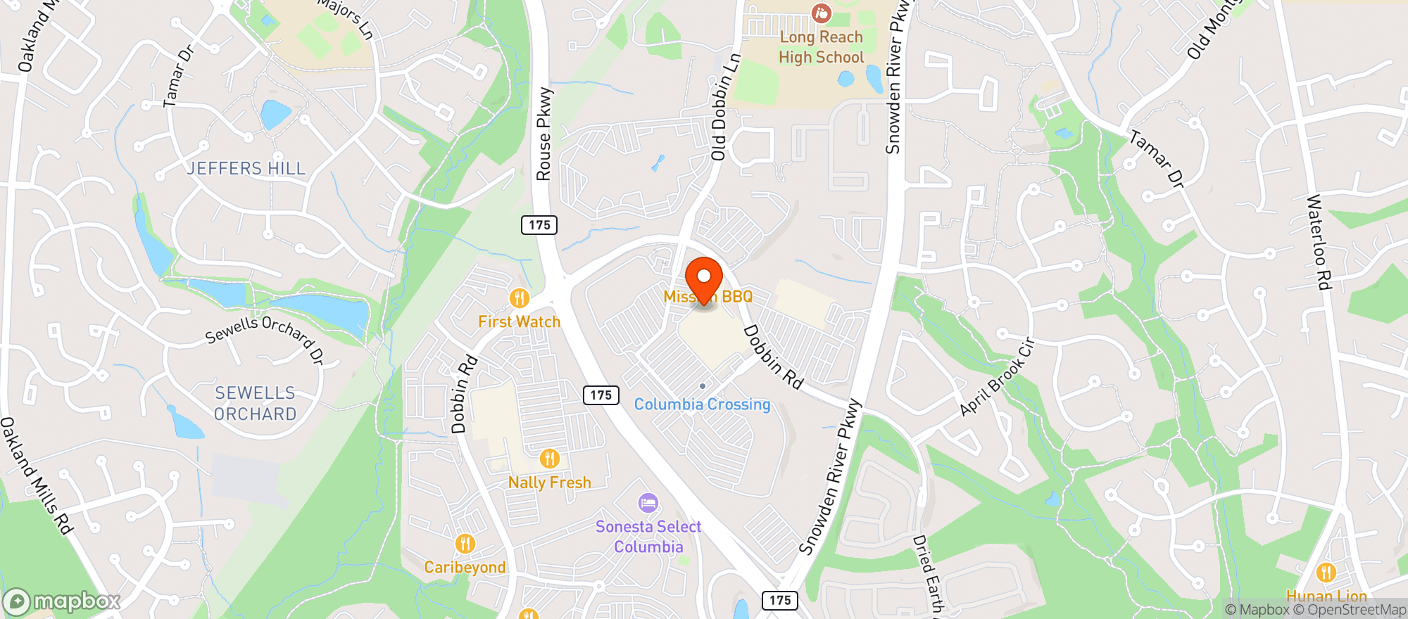 Map showing Vitamin Shoppe - Columbia