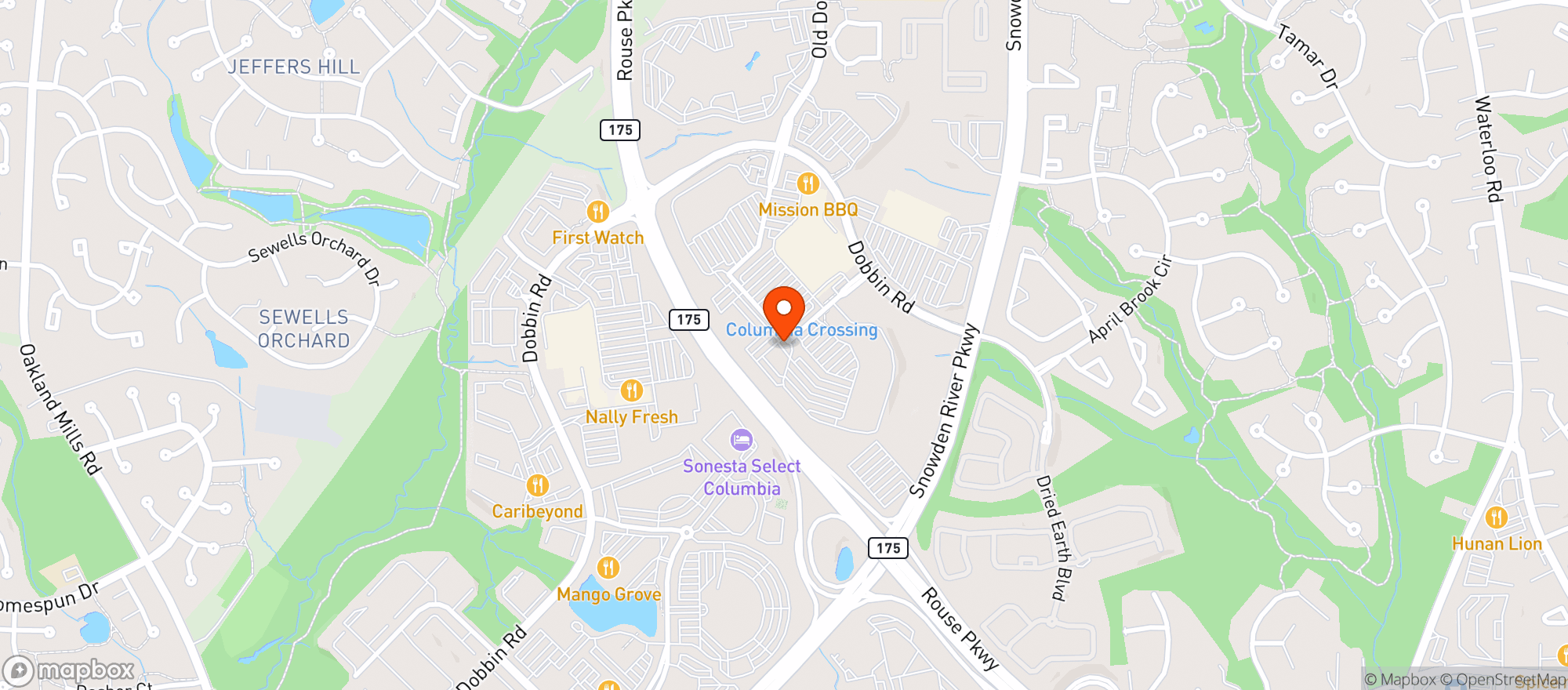 Map showing Bjs Restaurant & Brewhouse