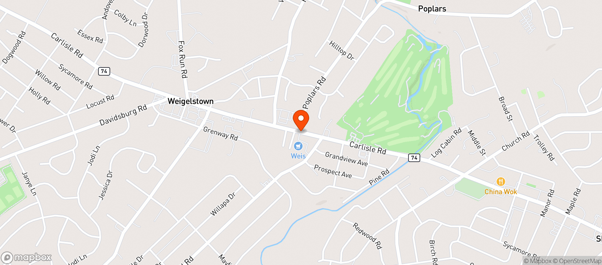 Map showing Weis Market Cafe